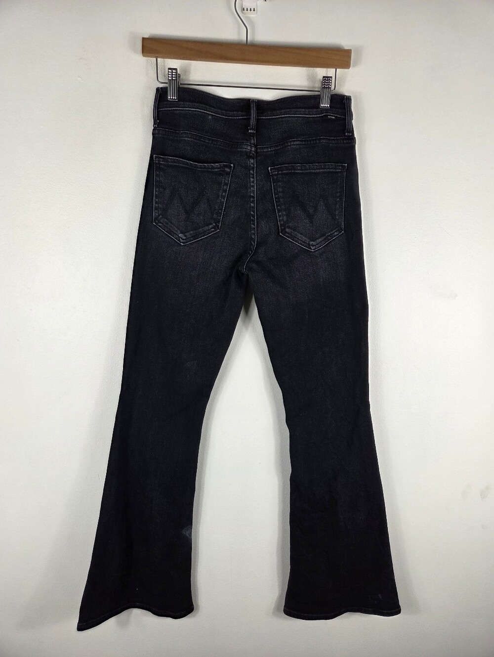 Mother The Weekender Deep End High Waist Cropped Flare Jeans Washed Black - Picture 9 of 16